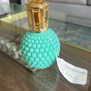 NWT Lampe Berger style catalytic fuel lamp milk glass hobnail design